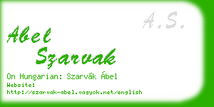 abel szarvak business card