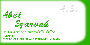 abel szarvak business card